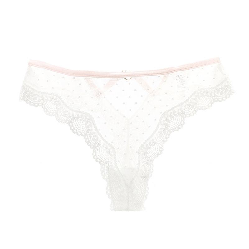 Sexy lace polka dot mesh thong hollow low waist T pants female temptation hip lift sexy panties
