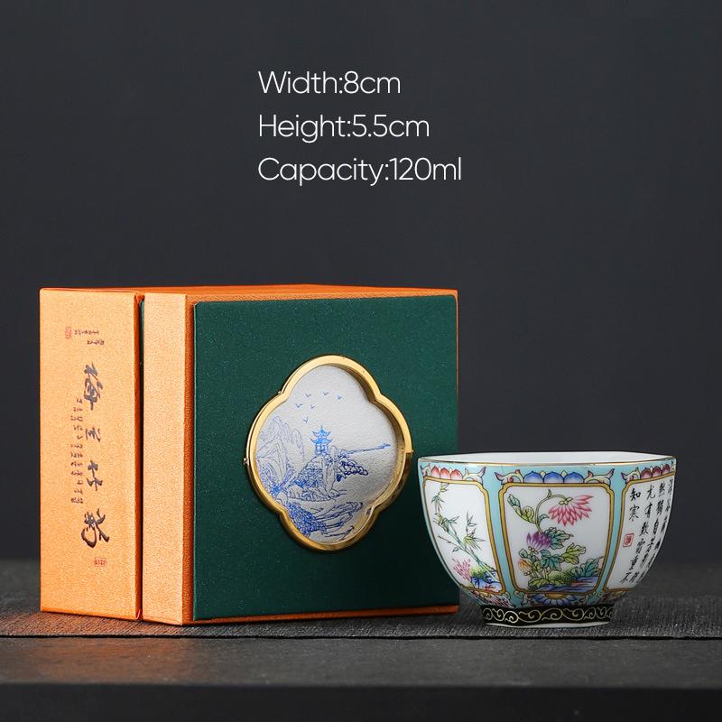 Creative Ceramic Tea Cup Gift Box Ceramic Kung Fu Tea Cup Ceramic Household Afternoon Tea Cup Coffee Mug  Espresso Cups  Cup