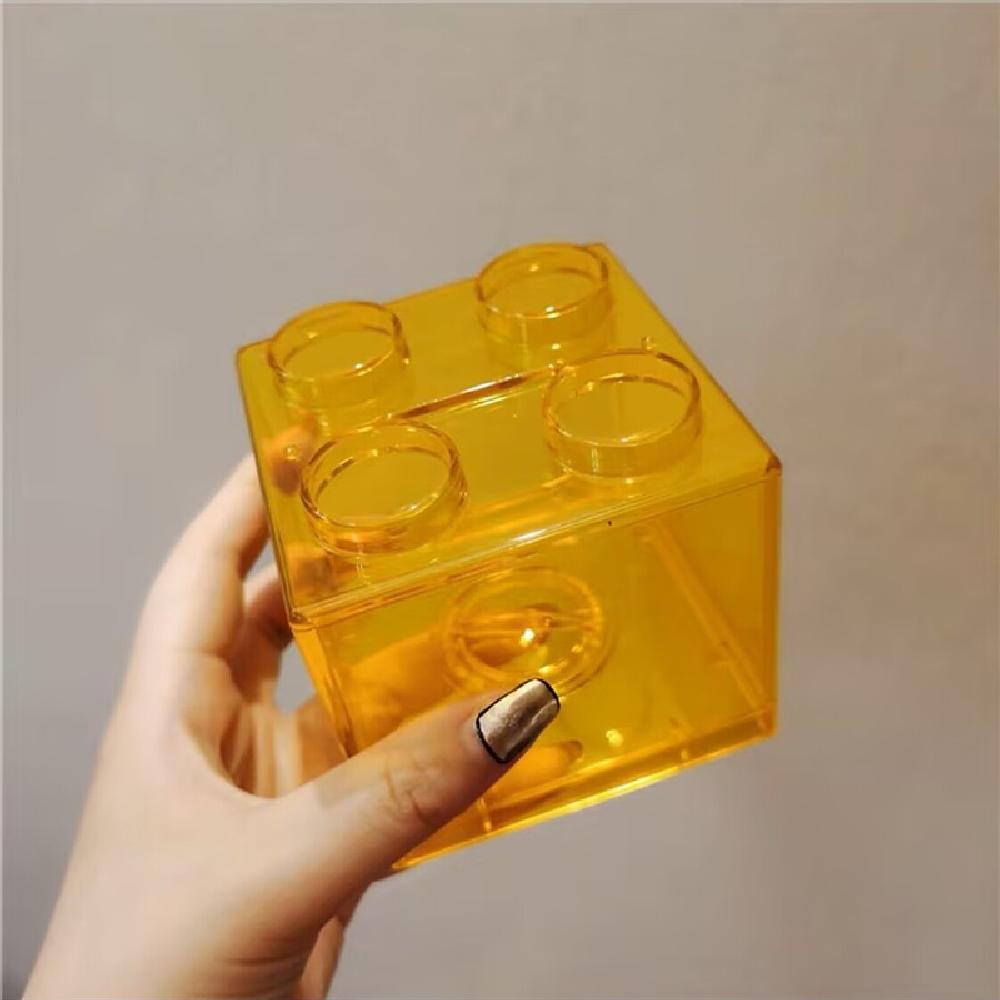 Stackable Building Block Piggy Bank - Transparent Plastic Coin Organizer for Kids & Adults