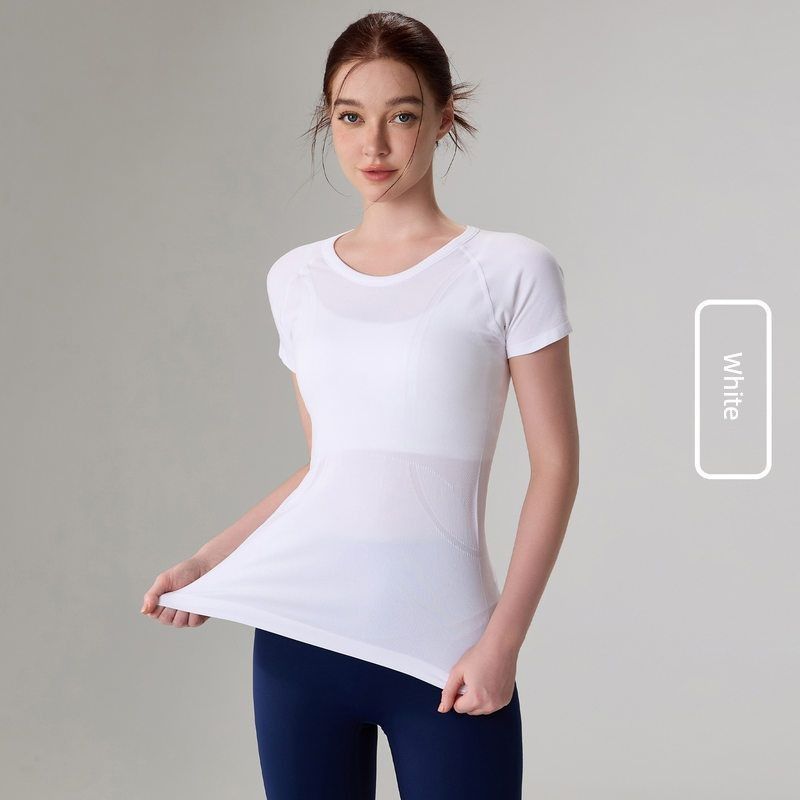 

Летний бесшовный топ с круглым вырезом, с коротким рукавом, для йоги, женский, тонкий, для похудения, внутреннее спортивное белье, для формирования талии, дышащий, для тренировок White White (upgraded antibacterial version) 8