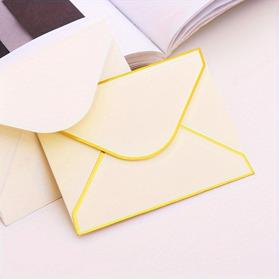 10pcs Golden Writable Greeting Cards Suitable for Birthday Wedding Blessings Congratulations Paper Envelopes ZSY
