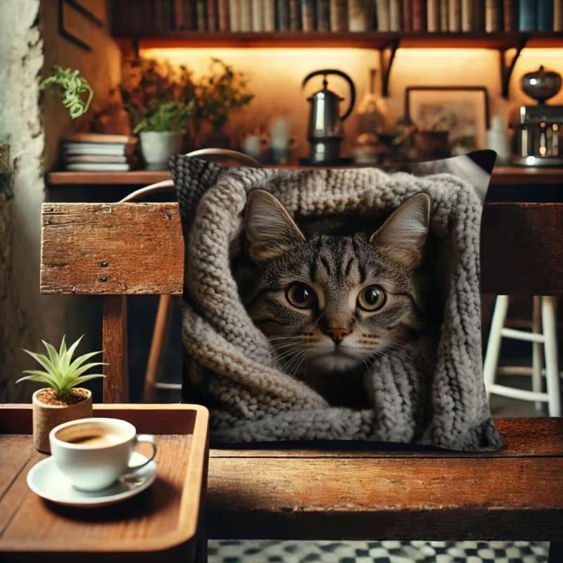 Roztomilý povlak na polštář se zvířátky: 2D plochý tisk, ne-skutečná výšivka, noční pohovka noční pohovka polštář