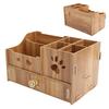 Desktop Organizer Multifunction Wooden Storage Rack Stationery Pen Holder Container