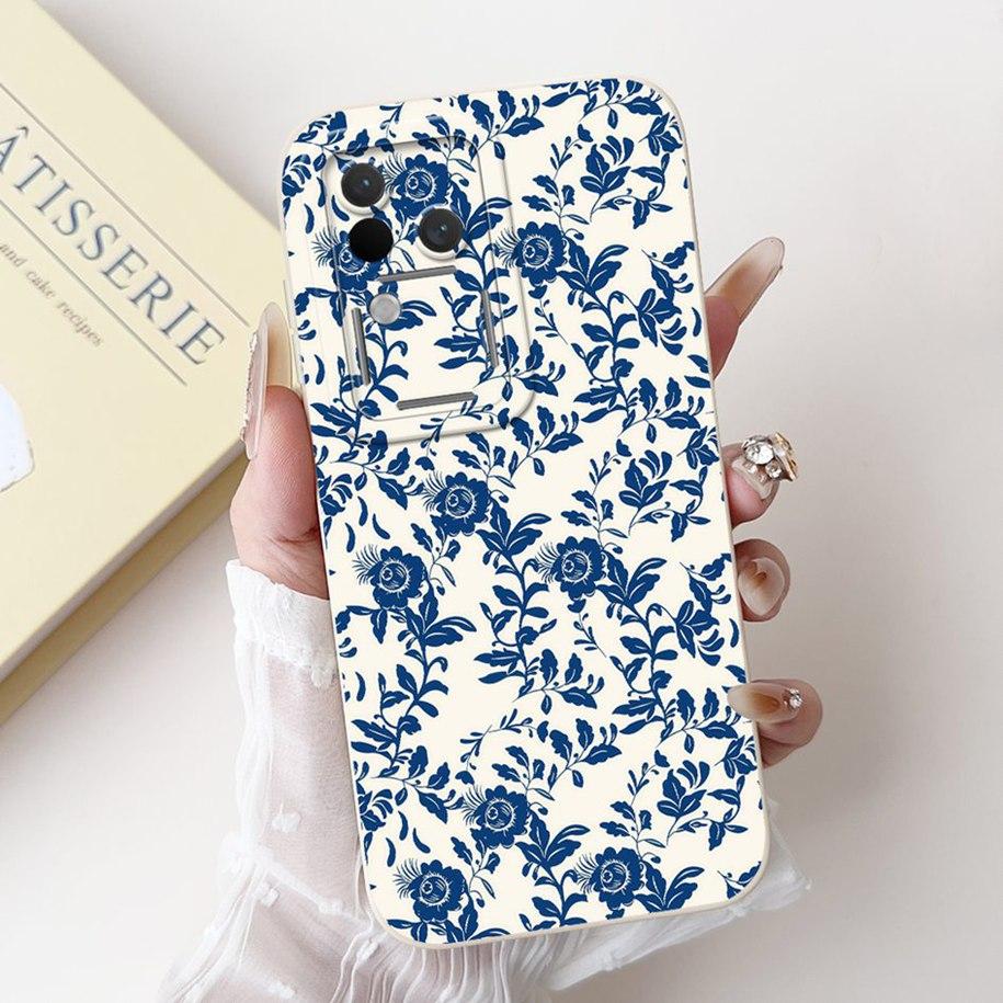 Für Vivo V30 V2318 Hülle V30 Pro V2319 Cover Beliebte Blumen Schleife Weiche Flüssigsilikon Handyhüllen Für Vivo S18 Pro V 30 Fundas