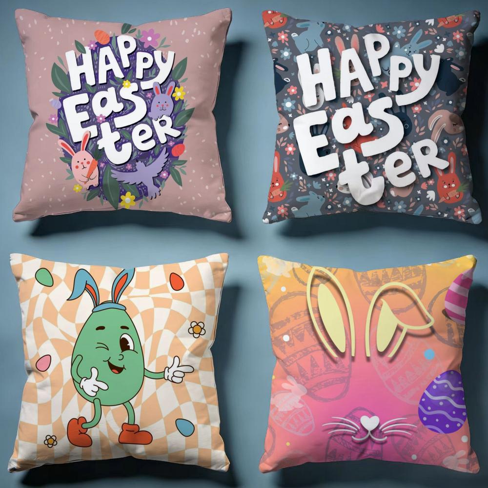 Easter Cushion Cover Soft Decorative Pillow Case Suitable for Bedroom Sofa Car Travel Use