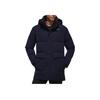 Adidas Solid Color Letter Print Hooded Mid-Length Down Jacket Men Outerwear Navy-Blue CK0970