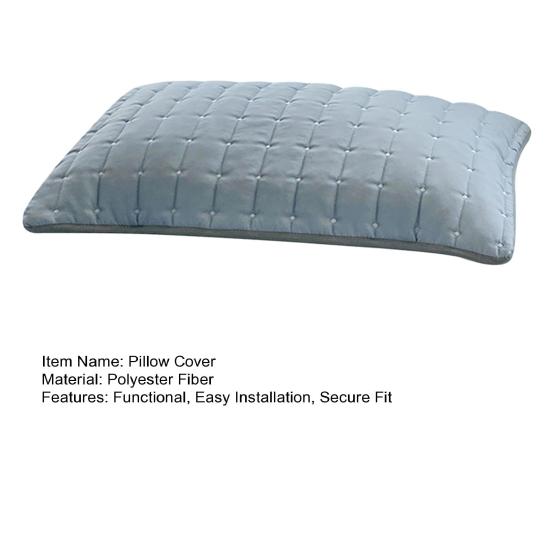 Pillow Protector with Elastic Bands Travel Pillow Cover Anti-slip Quilted Waffle Pillowcase Protect from Dust Sweat And Stain for Dorm Home Bedroom