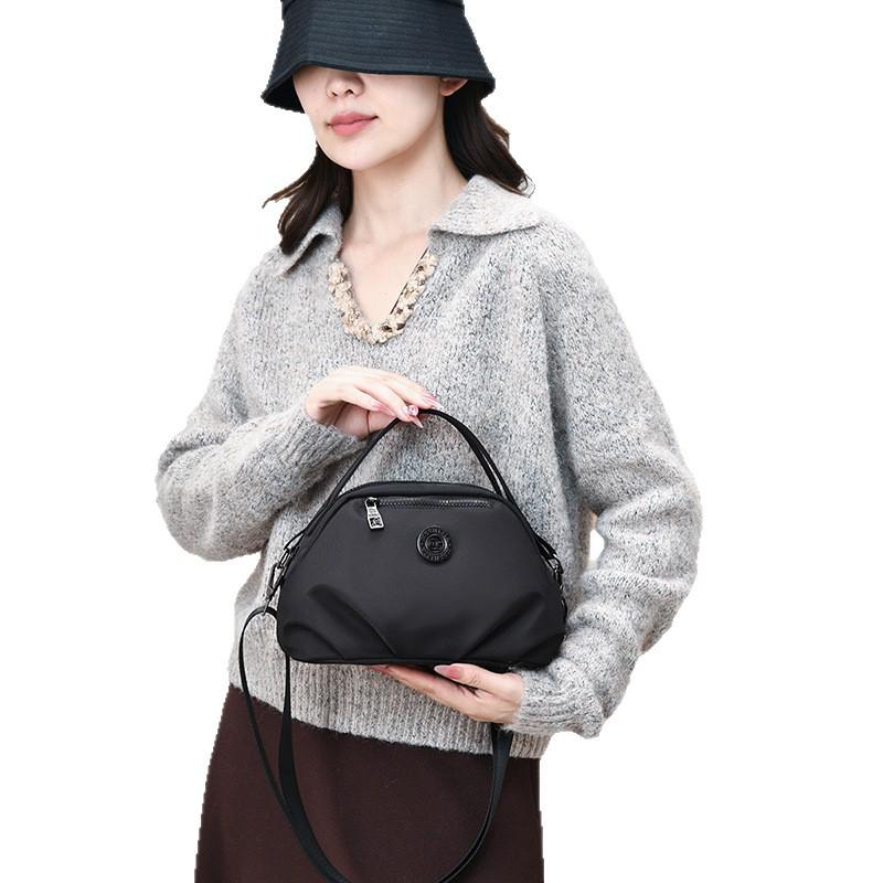 Vielseitige Damen Nylon Handy- & Umhängetasche - Großes Fassungsvermögen, Unifarbe, Schlichtes Crossbody-Design