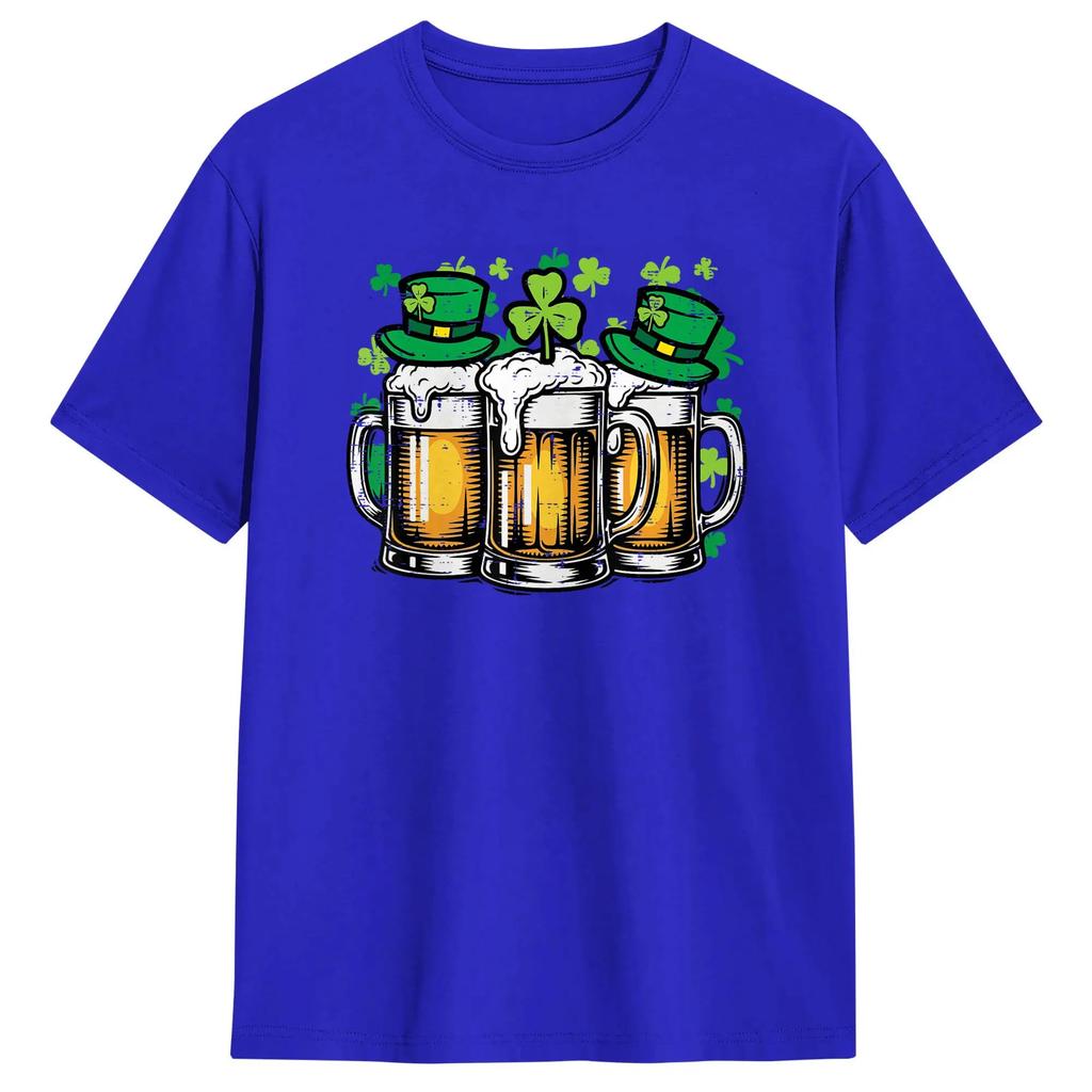 St Patricks Day Beers Funny Irish Pub Saint Paddys TShirts Male Cotton Crew Neck Oversized Clothes Short Sleeve Tshirt