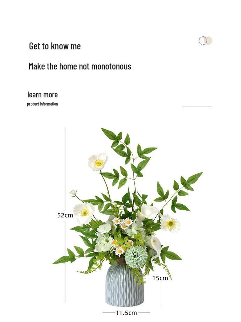 Yapay Çiçek Aranjmanları İçin Zarif Seramik Vazo - Oturma Odası veya Yemek Masası Dekorasyonu İçin Mükemmel