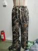 2024 Cross-border Teen Camouflage Elastic Drawstring Wide-Leg Pants