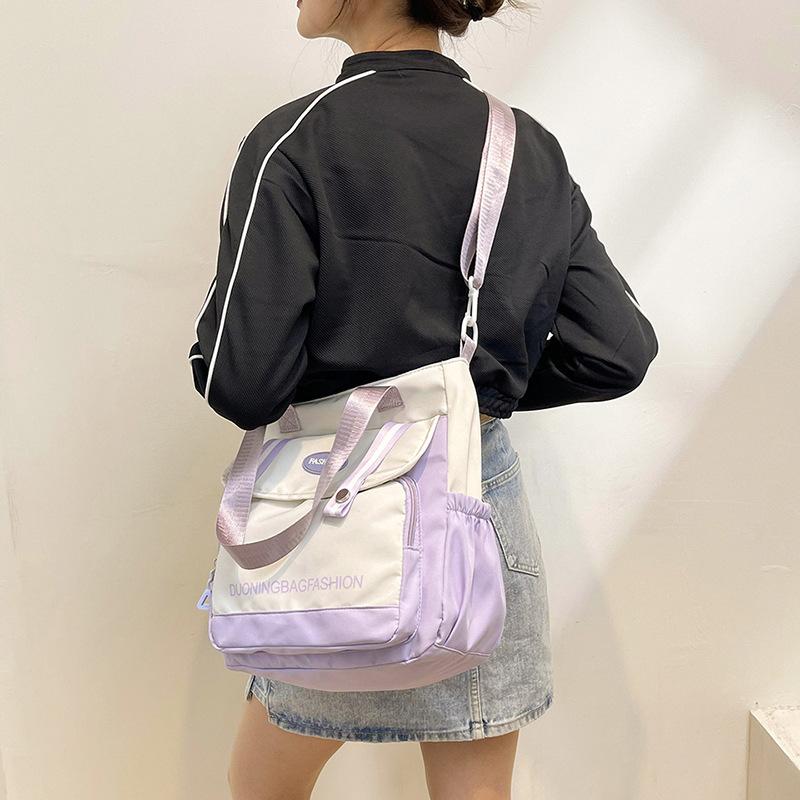 Tote Bag Carry Book Bag Class Bag Student Canvas Bag Women's Shoulder Japanese Large-capacity Beautiful Tutoring Bag Crossbody Bag