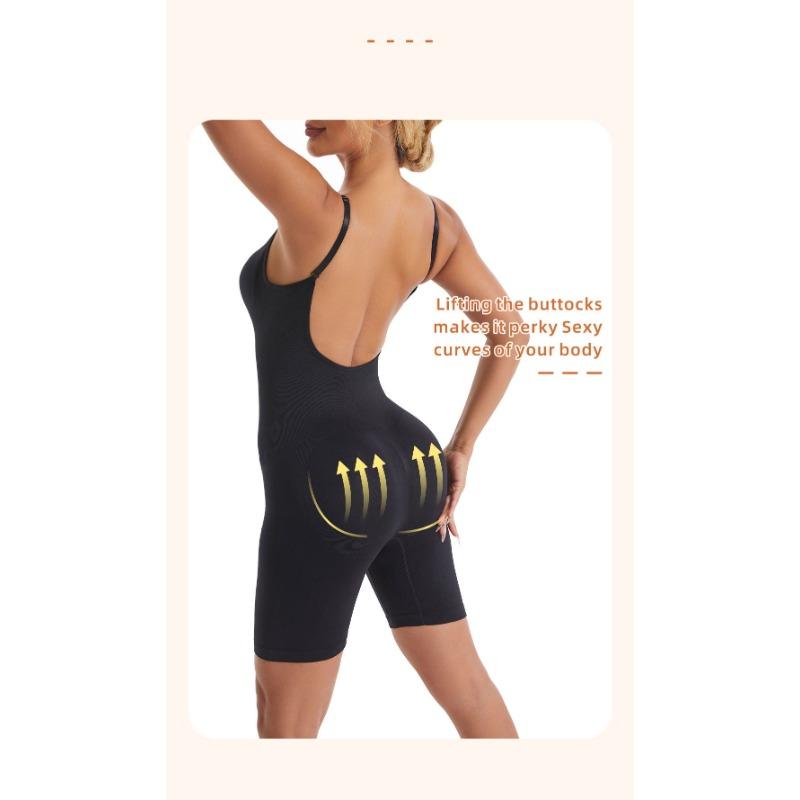 Adjustable Strap Full Body Shaper Bodysuit with Built-in Bra for Women Tummy Control