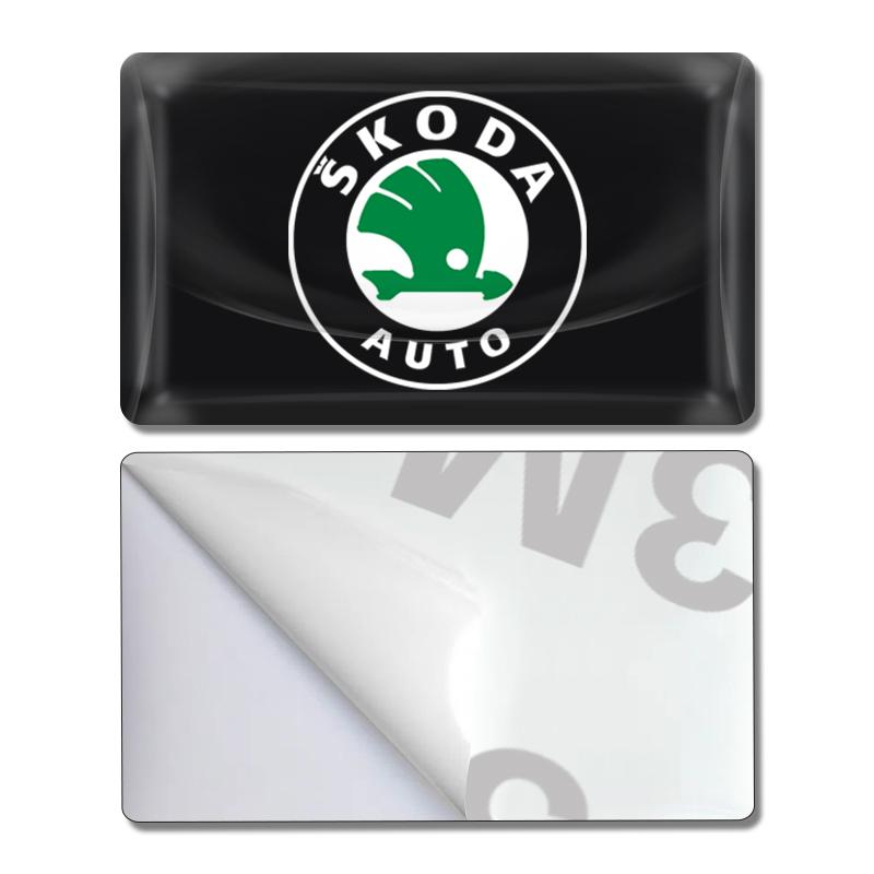 2/5/10 Stück Kohlefaser Lenkrad Auto Logo Emblem 3D Aufkleber Für Skoda Octavia Superb Rapid Kodiaq Karoq Fabia Kamiq Roomster Citigo