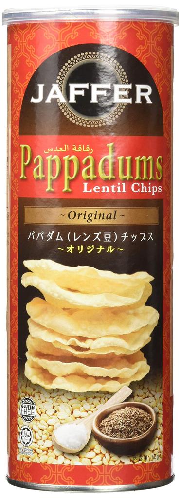 Jaffer Papadum Chips Original Flavor 60g x 12 pieces (Lentil)