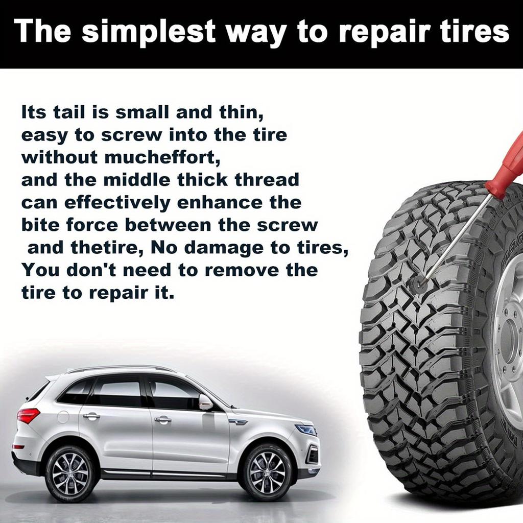 QuickFix RapidSeal Tire Repair Kit: 60pcs Durable Rubber Screw Plugs - Easy DIY Puncture Seal For All Vehicles Accessories