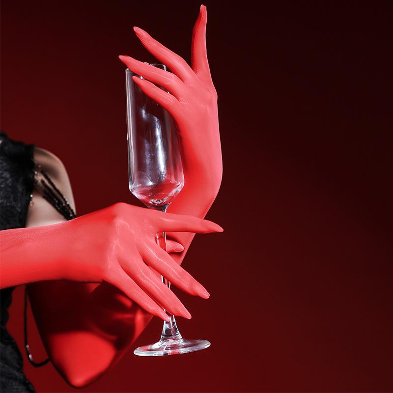Glossy Black Silk Stockings And Gloves For Women, Sexy And Sensual, Silky And Oily