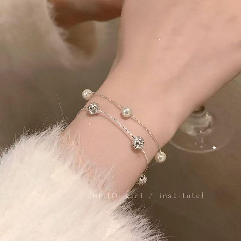 Gypsophila: Double-Layered Bead Bracelet with Micro-Inlaid Zircon for Women - 2024 Elegant Design