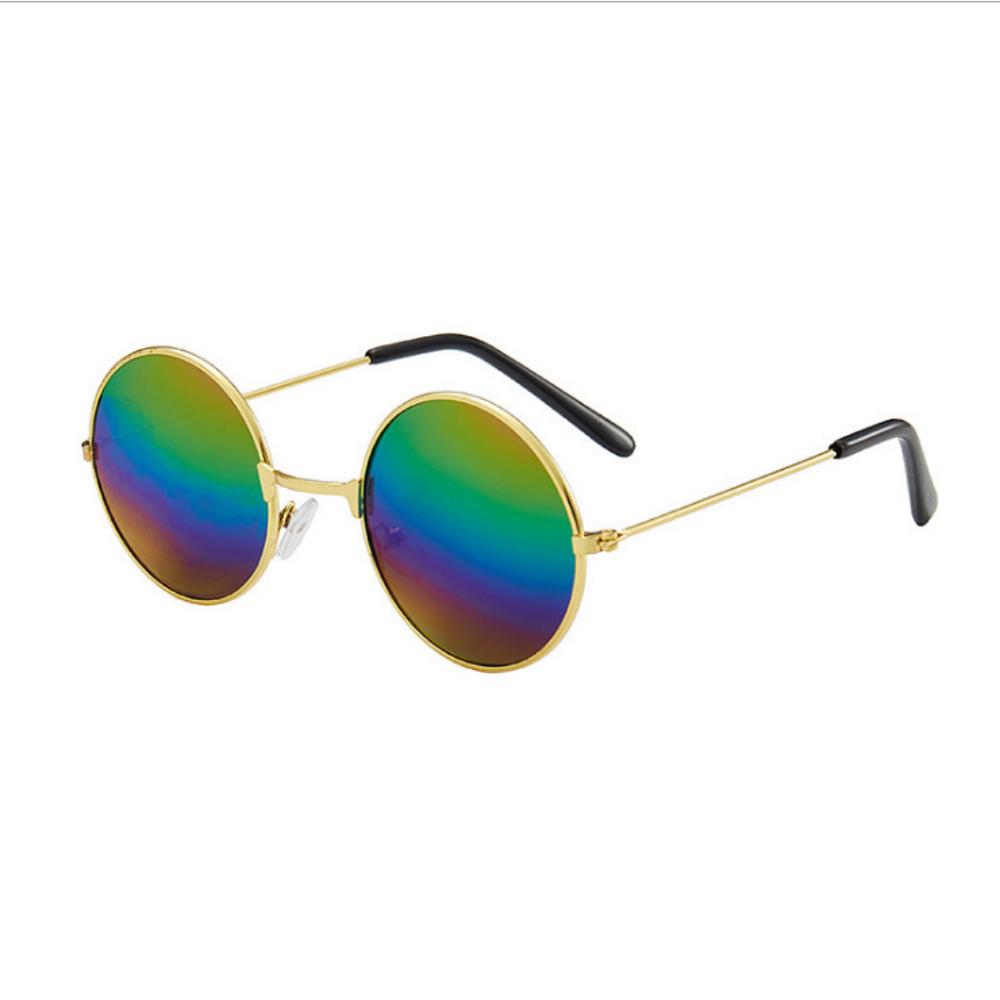 Retro Sunglasses Men's and Women's Round Prince Sunglasses Toad Glasses Color Reflective Sunglasses On the Beach Prince Glasses