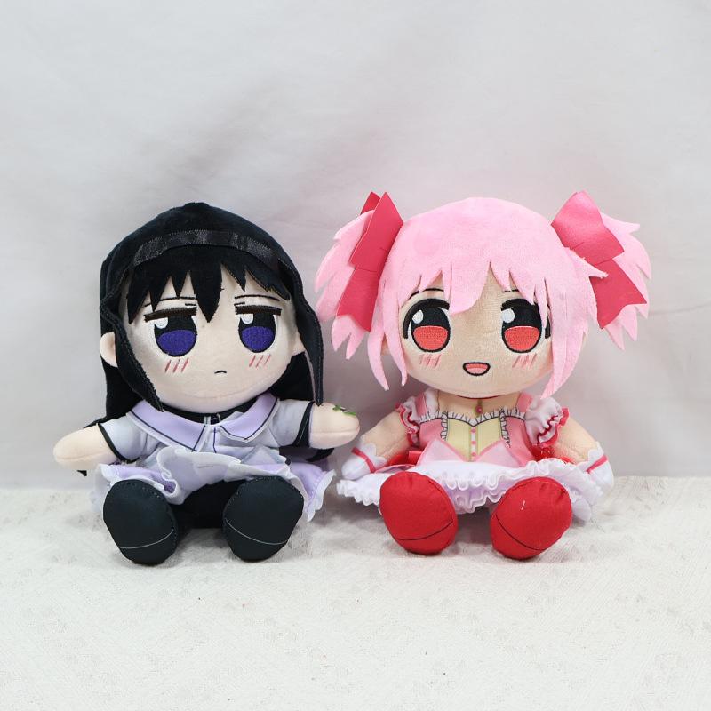 New Puella Magi Madoka Magica Plush Doll Kaname Madoka Akemi Homura Stuffed Toy Cute Anime Character Soft Plushie Ornament Birthday Gift for Anime Fan