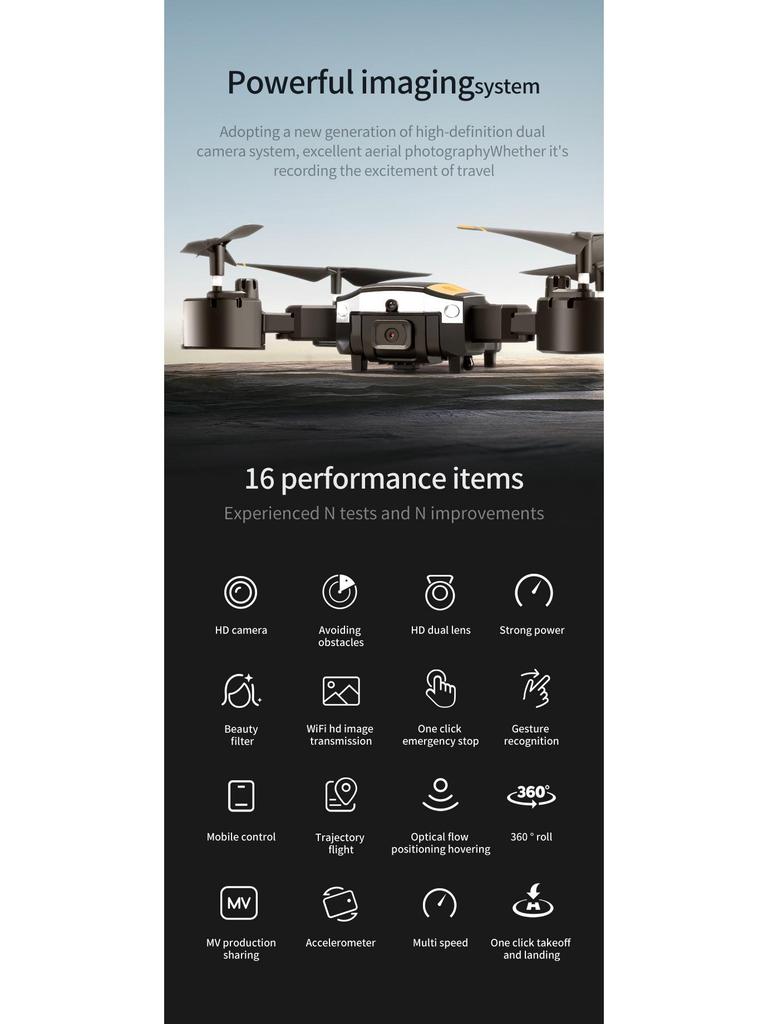 T6 Obstacle Avoidance Drone: HD Aerial Photography, Four-Axis Remote Control Toy