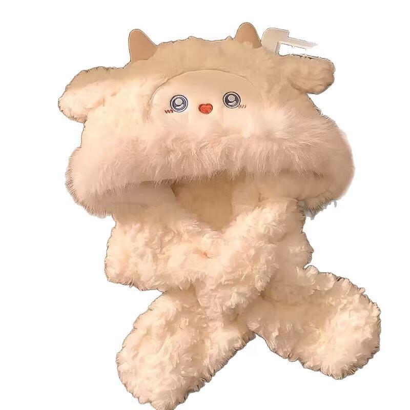 Women's Lamb Plush Winter Hat & Scarf Set