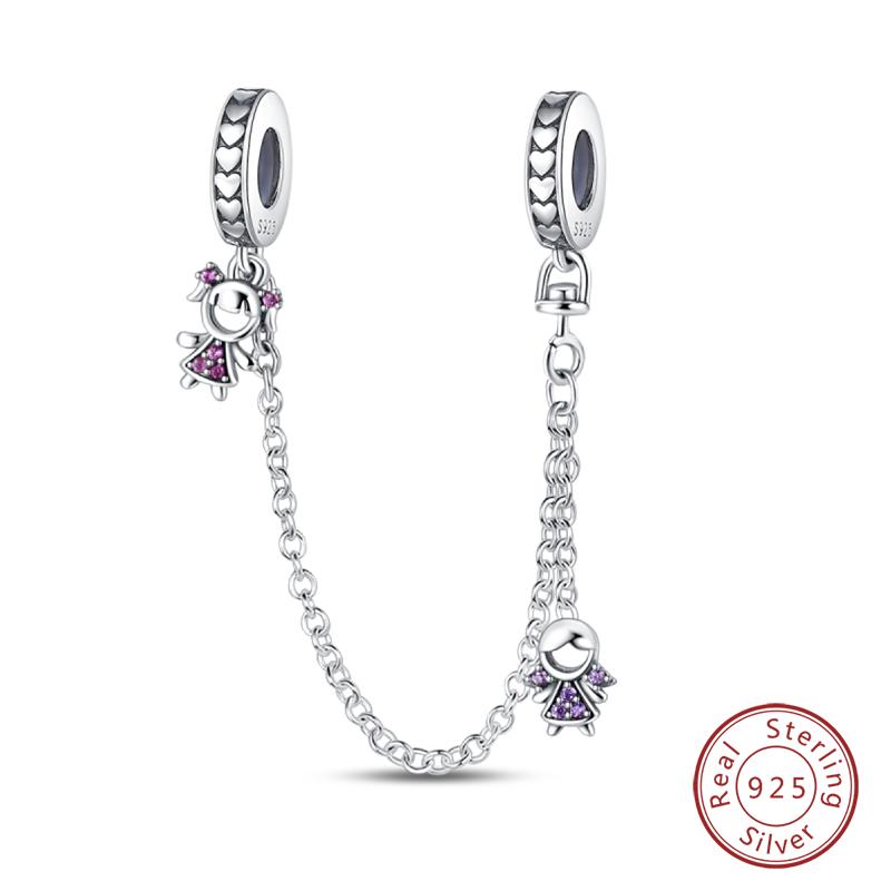 100% Copper Sisters Best Friends Series Charms Pink Heart Rose Beads Fit Qikaola Bracelet Diy Birthday Jewelry Gift