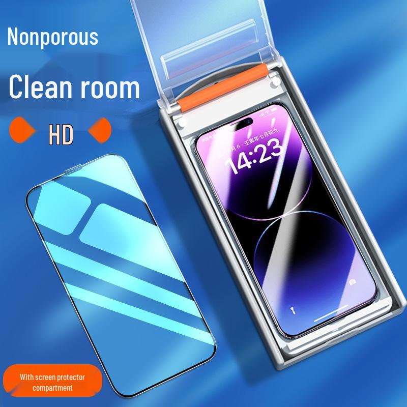 iPhone 17 Pro Max Tempered Film with Dust-Free Chamber Application for iPhone 13/14/15 Pro