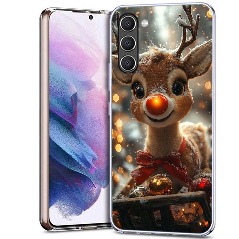 

Christmas Reindeer Decorated With Snow Phone Case for Samsung A54 A14 A24 A34 A17 A37 A57 A55 A35 A25 A15 A13 A23 A33 A53 A07 A0 Samsung A54