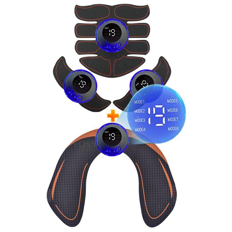 

EMS Стимулятор мышц живота Фитнес ABS Тренировочные патчи Инструмент для упражнений для мышц Массажер для похудения тела Зарядка через USB