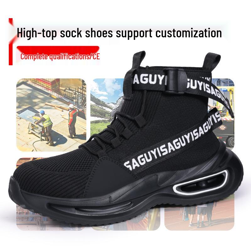 Men's Spring Steel Toe Safety Shoes - Anti-Smash & Anti-Puncture, Comfortable Fit, European Standard.