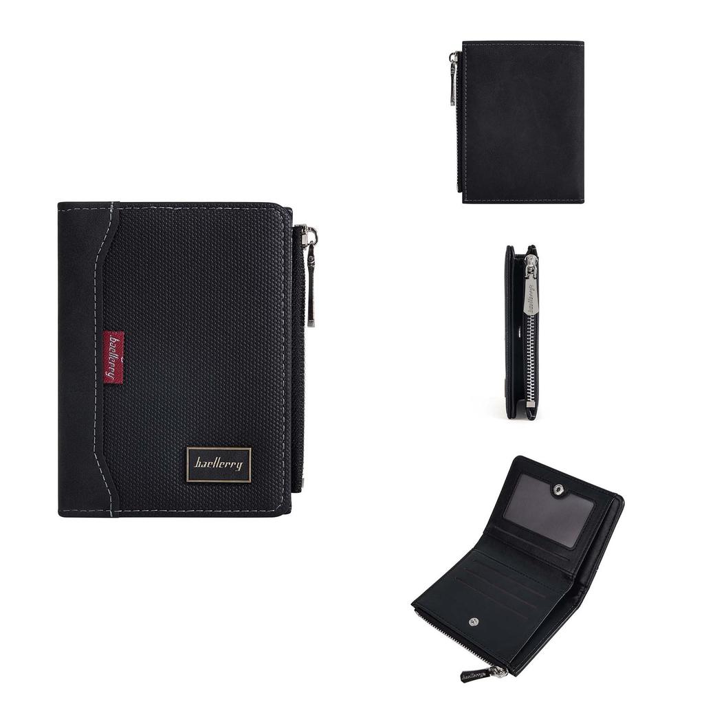 Men's Baellerry European & American Business Anti-Theft Card Holder Wallet with Zipper Coin Purse.