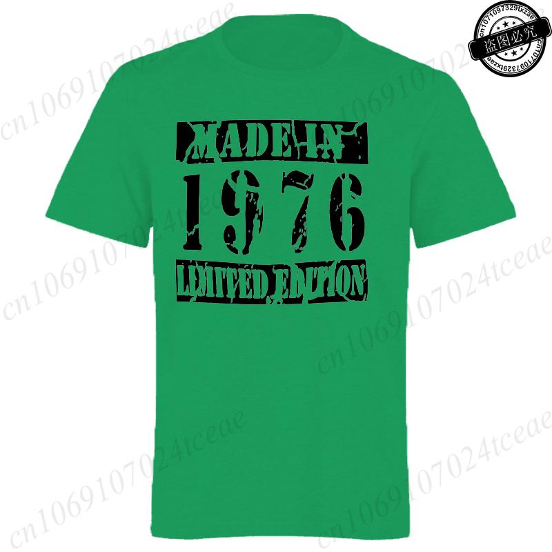 Made In 1976 Limited Mens TShirt 50th Birthday Print TShirt Casual Short Sleeve Tees Birthday Gift for 50th Party Male Shirts