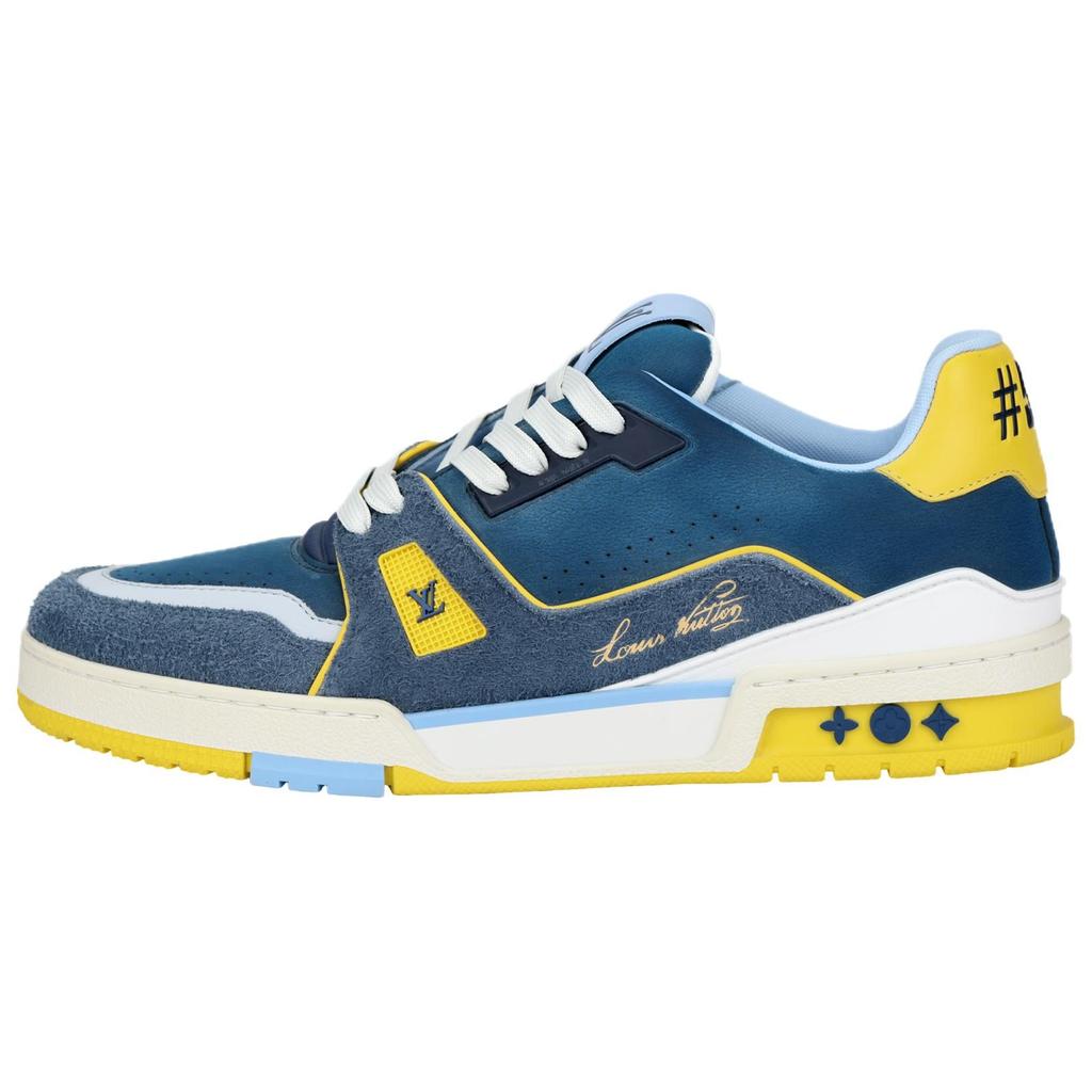 Louis Vuitton Trainer Low Top Skateboard Shoes Men's Blue 1ADHV2