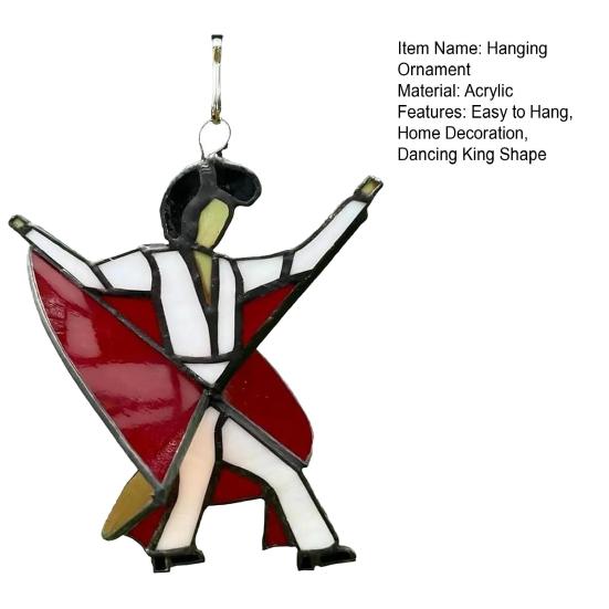 Acrylic Dancing King Hanging Decoration Handmade Stained Glass Dancer Lord Ornament Spinner Sun Catcher Outdoor Garden Yard Window Decor
