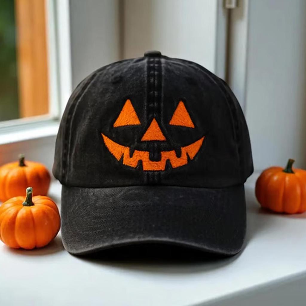 Halloween Pumpkin Hat Running Hats Pumpkin Face Trendy Headwear for Outdoor Camping Travel Halloween Parties Fishing Beach
