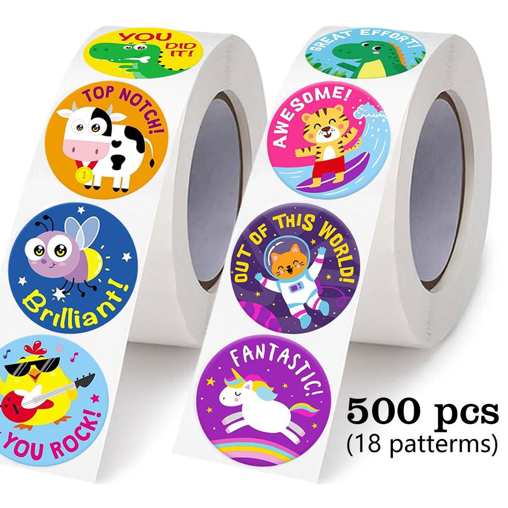 500-1000Pcs Motivational Stickers For Kidsteacher Reward Stickers Roll Potty Training Sticker For School Classroom Home
