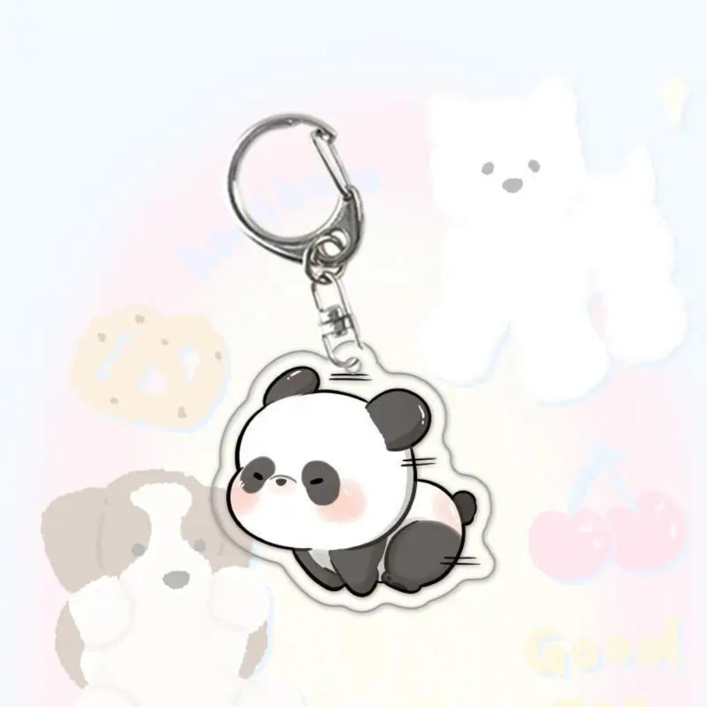 Running Animal Cat Dogs Pets Acrylic Funny Toy Animal Key Ring for Women Men DIY Car Handbag Phone Case Pendant Accessories Gift