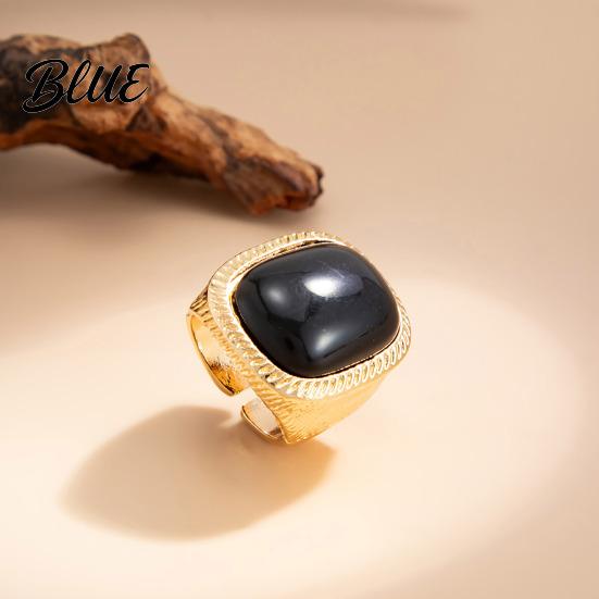 Vintage Style Ring/Earrings Women Ring/Earrings with Large Square Stone Retro