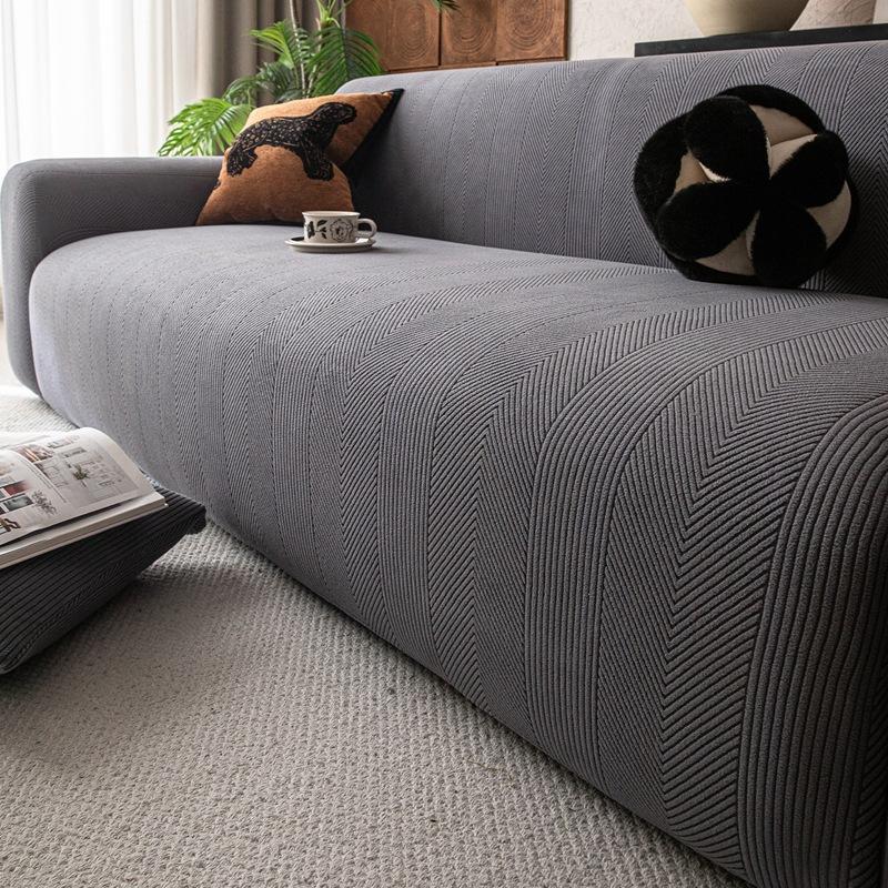 Polarfleece Einfacher Moderner Stil Sofabezug für Alle Jahreszeiten Neuer Verdickter Staubdichter Sofabezug Hochelastischer Sofabezug