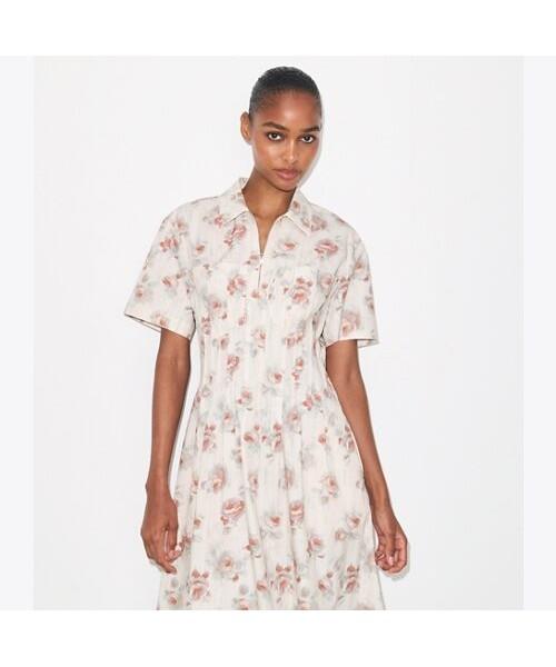 Tolibeochi Poplin Pleated Waist Dress - Pink Rose
