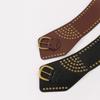 Adjustable Rivet Belt PU Leather Irregular Cummerbund Fashion Wide Belt  Women