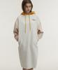 BETWEEN A AND B Hooded Long Jersey Fleece-Lined Dress [Light Gray]