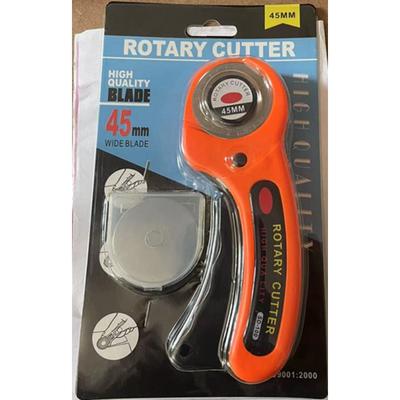45mm Rotary Cutter with 6 Replacement Blades and Safety Lock Fabric Leather Quilting Tool for Sewing DIY Craft Tailoring