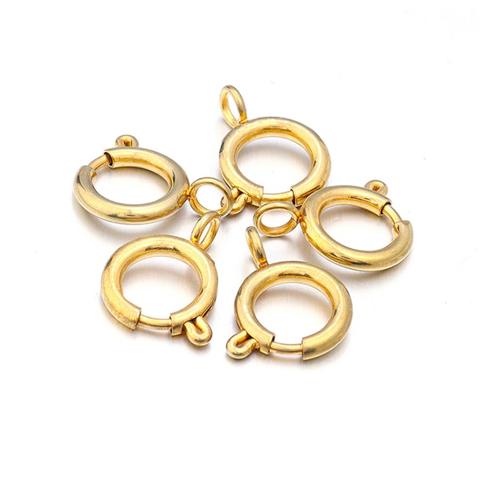 5pcs/lot Gold Stainless Steel Spring Clasps Hooks Round Clasps End Connectors For DIY Necklace Bracelet Jewelry Making Accessory
