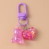 Cute Resin Shining Bear Keychain Jelly Key Ring for Women Girls Handbag Pendant DIY Kid's Jewelry Gift Accessories