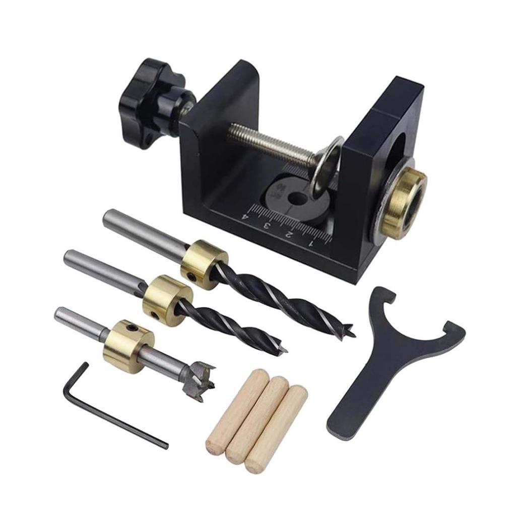 Multifunctional Woodworking Doweling Jig Kit Cabinet Furniture Hole Puncher Drill Guide Locator Household Assembly Tools
