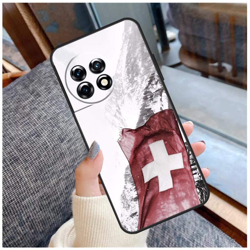 Switzerland Swiss Flag Case For OnePlus 13R 13T 12R 10R 10T 15 13 12 11 10 9 Pro Nord 5 CE 2 3 4 Lite N20 N30 Coque