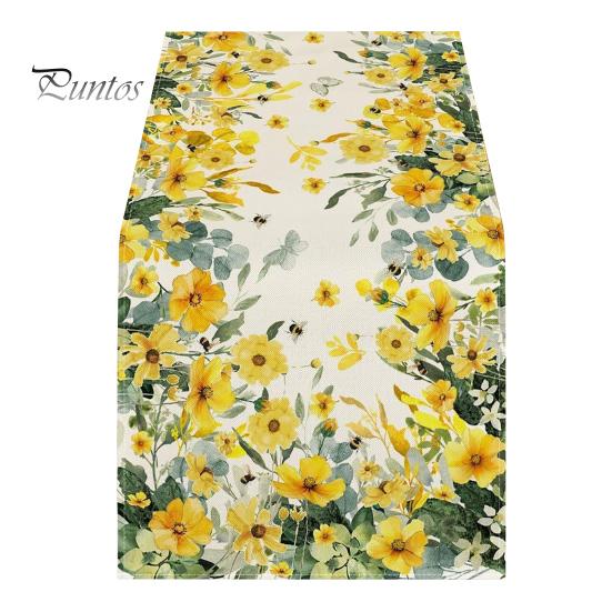 

Дорожка для стола с рождественским цветочным принтом, машинная стирка, украшение для домашней вечеринки, дорожка для стола, защищает стол от жары, царапин, пятен, скатерть One Size F