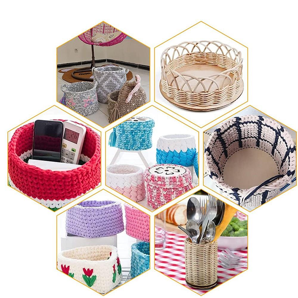 Handmade Round Basket Base - Natural Wooden Bottom for DIY Storage, Crochet Bag, Craft Projects, Home Organizer